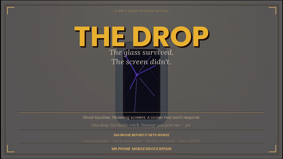 Blog cover: Your Phone Fell Once… and Now the Screen Works "Sometimes."