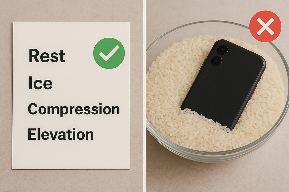 Blog cover: RICE might be good for physical therapy, but not for your phone!